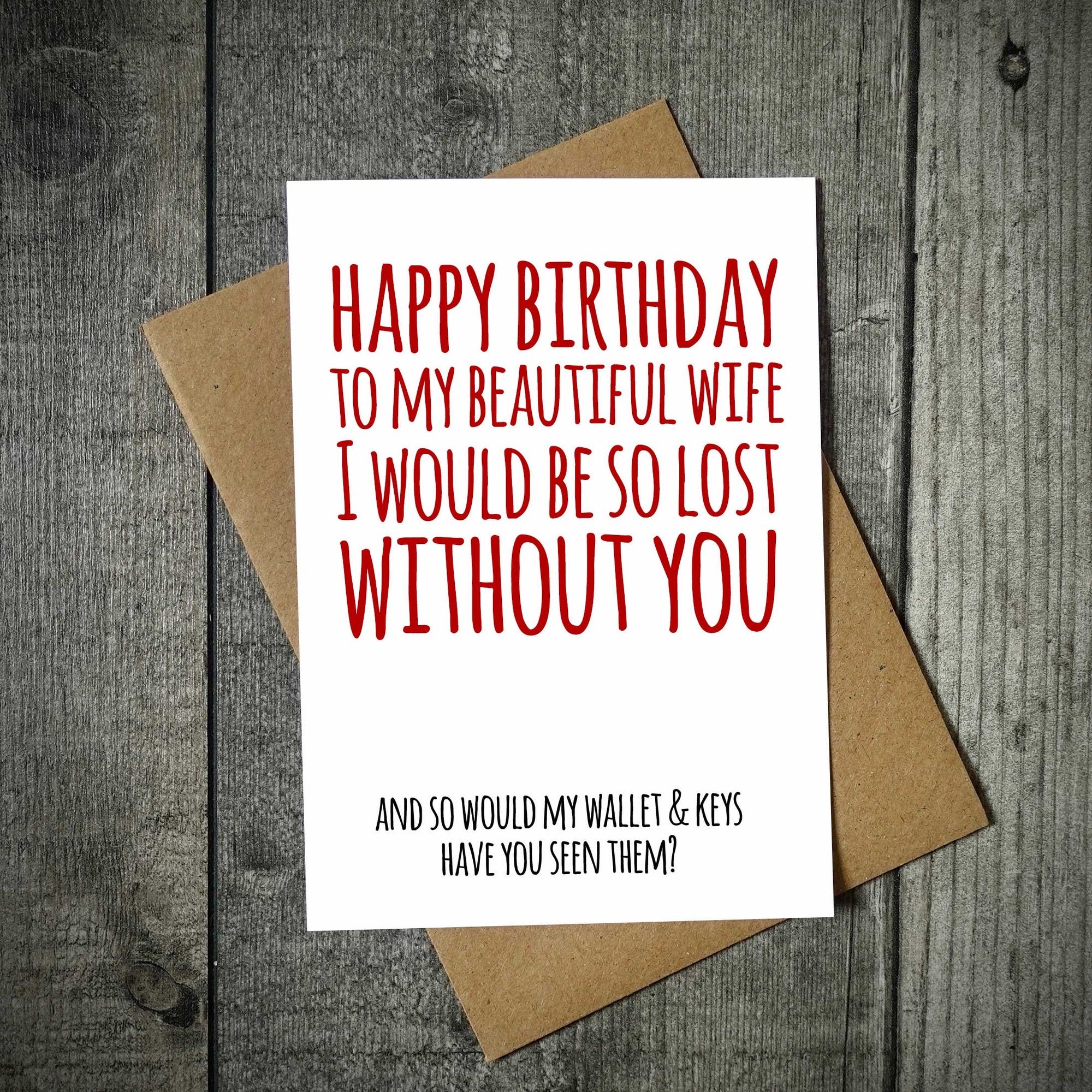 Happy Birthday To My Beautiful Wife Funny Birthday Card