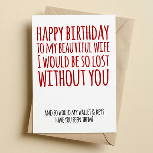 Happy Birthday To My Beautiful Wife Funny Birthday Card