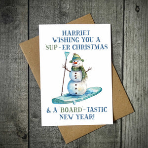 Wishing You A Sup-er Christmas Personalised Paddle Board Christmas Card