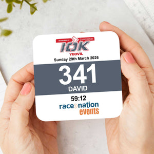 Official Yeovil 10K Personalised Race Bib Coaster