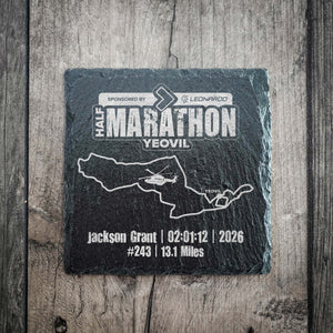 Official Yeovil Half Marathon Personalised Slate Coaster