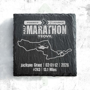 Official Yeovil Half Marathon Personalised Slate Coaster