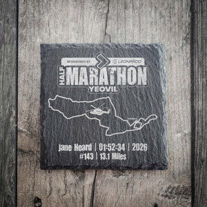 Official Yeovil Half Marathon Personalised Slate Coaster