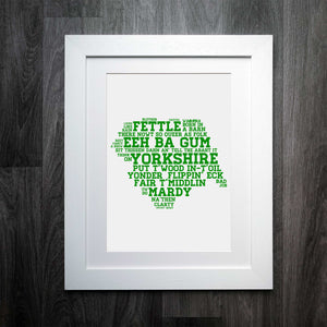 Yorkshire County Dialect Print: A Reet Good Keepsake Celebratin' All Things Yorkshire