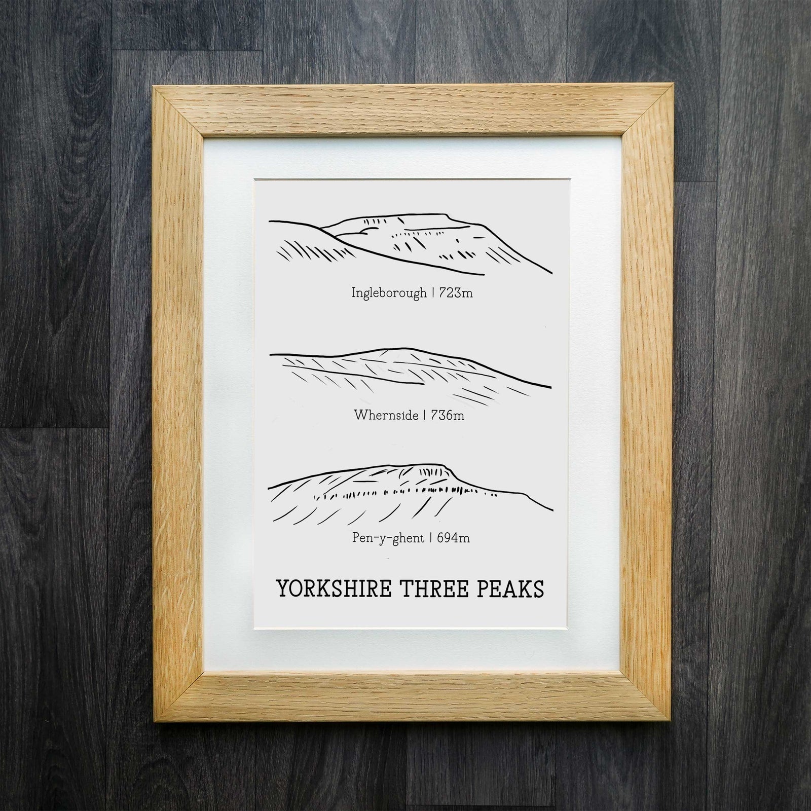 Yorkshire's Finest Peaks: Ingleborough, Whernside, Pen-y-ghent Art Print