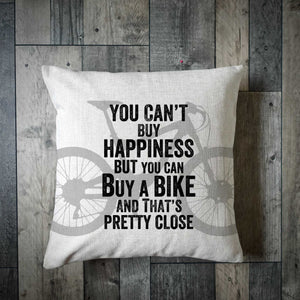 You Can't Buy Happiness: Mountain Bike Cycling Cushion Cover