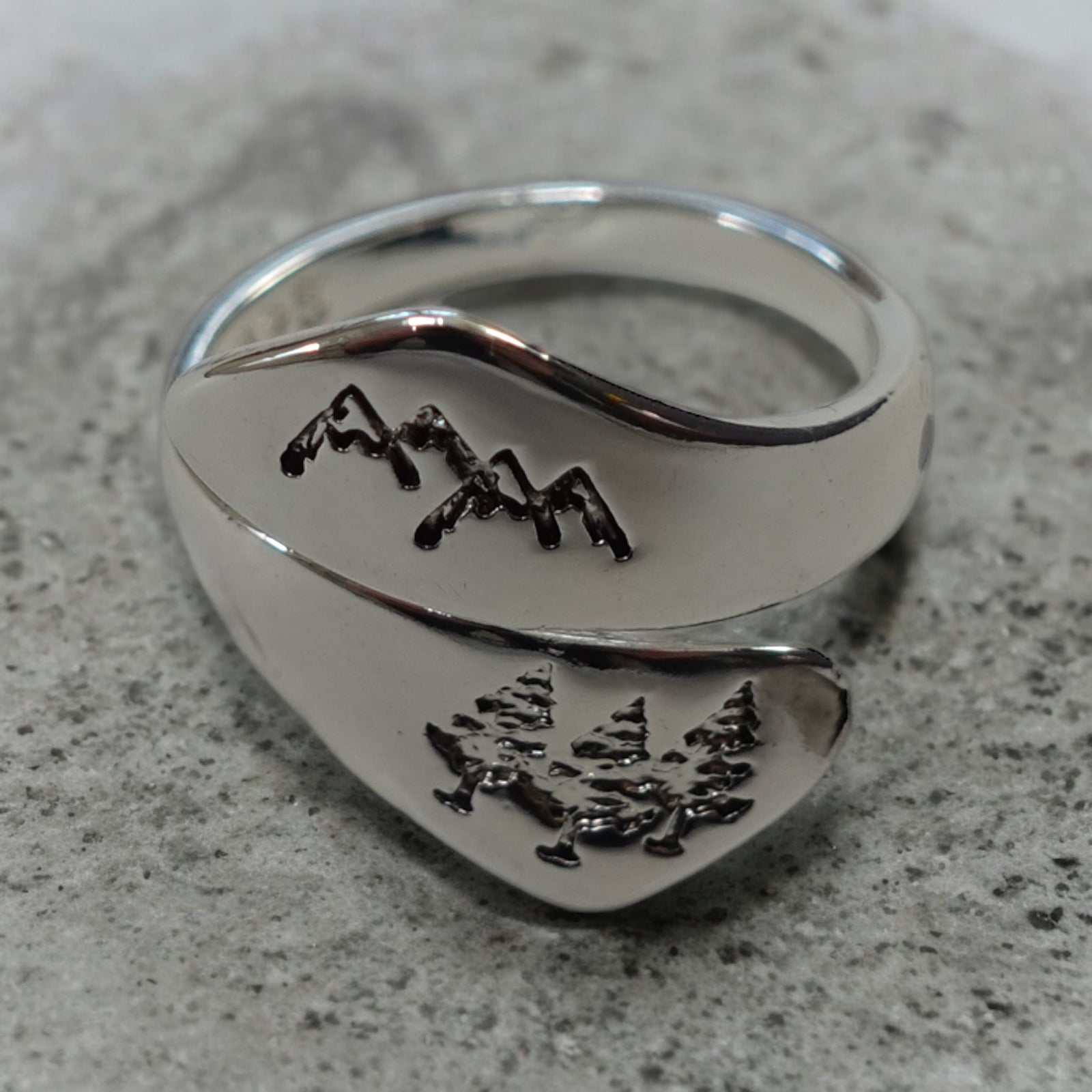 Pewter Mountains Wrap Around Ring - One Size