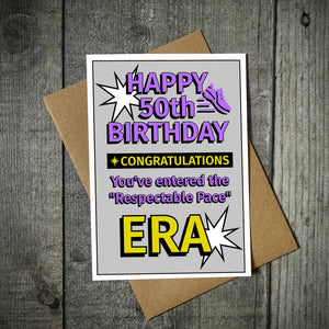 Happy 50th Birthday (Respectable Pace Era) Running Card