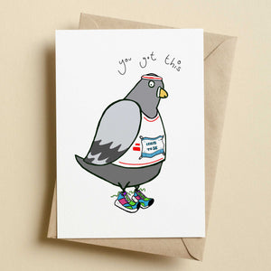You Got This – Crisps To 5K Running Pigeon Card by Richard Scribbles