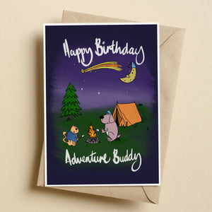 Adventure Buddy Birthday Card by Richard Scribbles