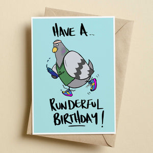Happy Birthday Have A Rundeful Birthday Running Card by Richard Scribbles