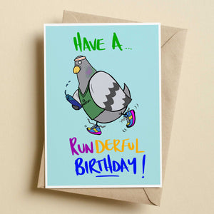 Happy Birthday Have A Rundeful Birthday Running Card by Richard Scribbles
