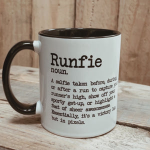 Personalised Runfie Mug for Runners Who Love Selfies