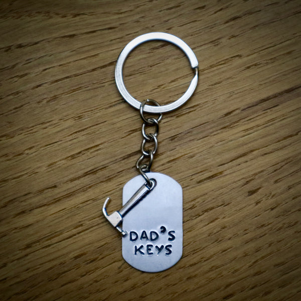 Dad Key Rings Metal Dad's Keys Hammer Key Ring - EllieBeanPrints