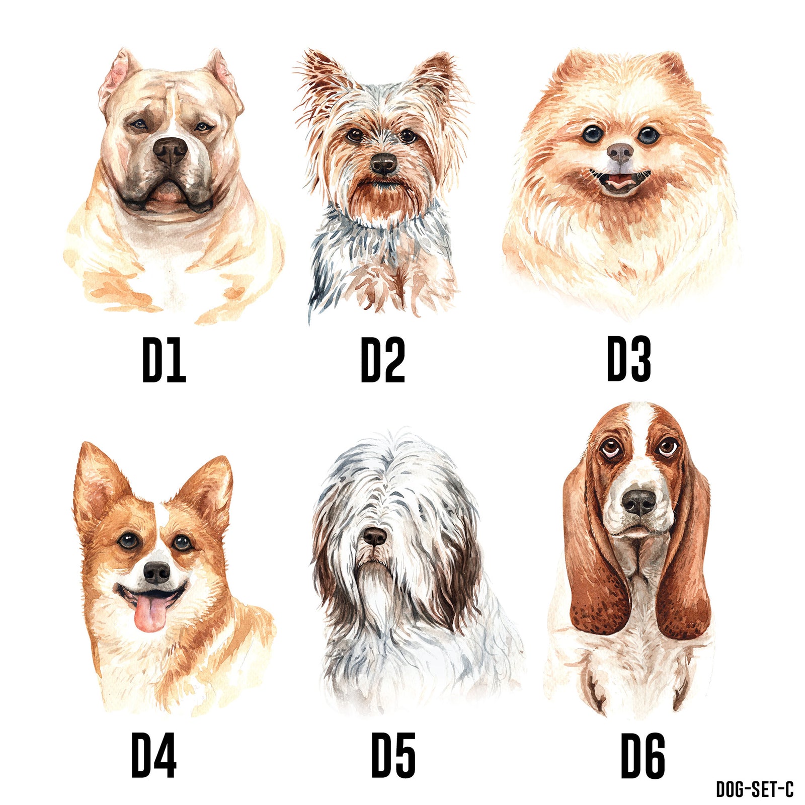 Personalised Character Watercolour Dog Phone Cases