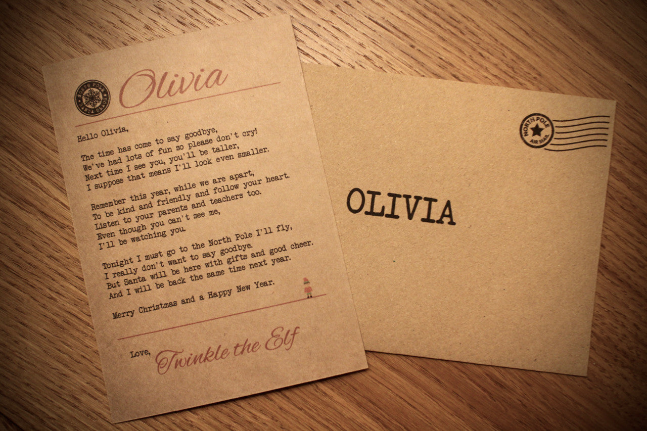 Elf - Personalised Good Bye Poem Personalised Postcard