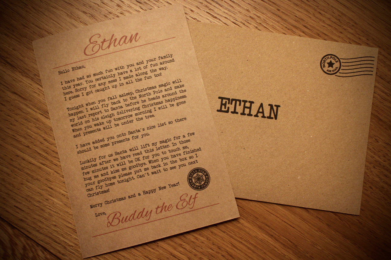 Elf - Personalised Goodbye Letter Postcard