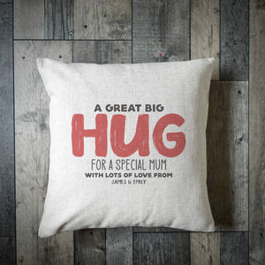 Personalised Great Big Hug For Mum Cushion Cover