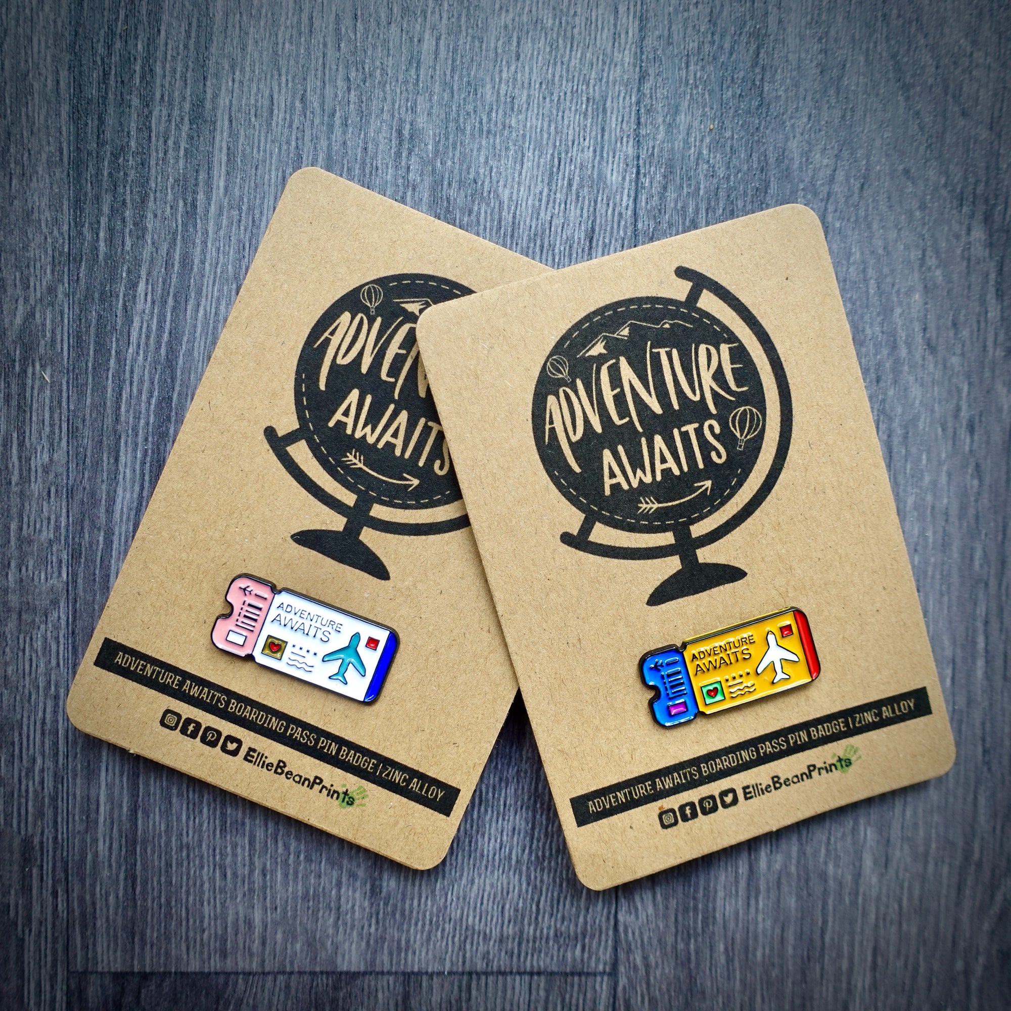 Adventure Awaits Boarding Pass Enamel Pin Badge