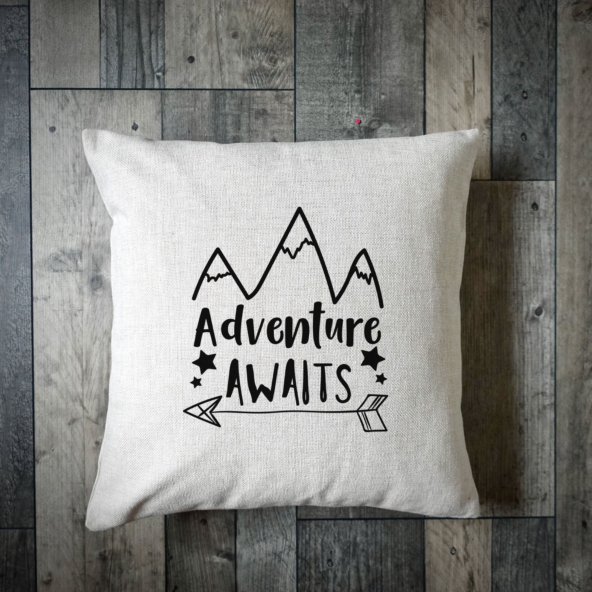 Adventure Awaits Mountains Cushion