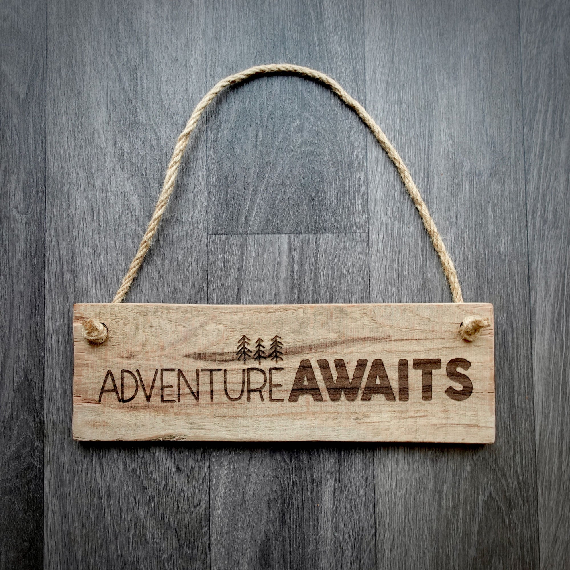 Adventure Awaits Handmade Wooden Sign