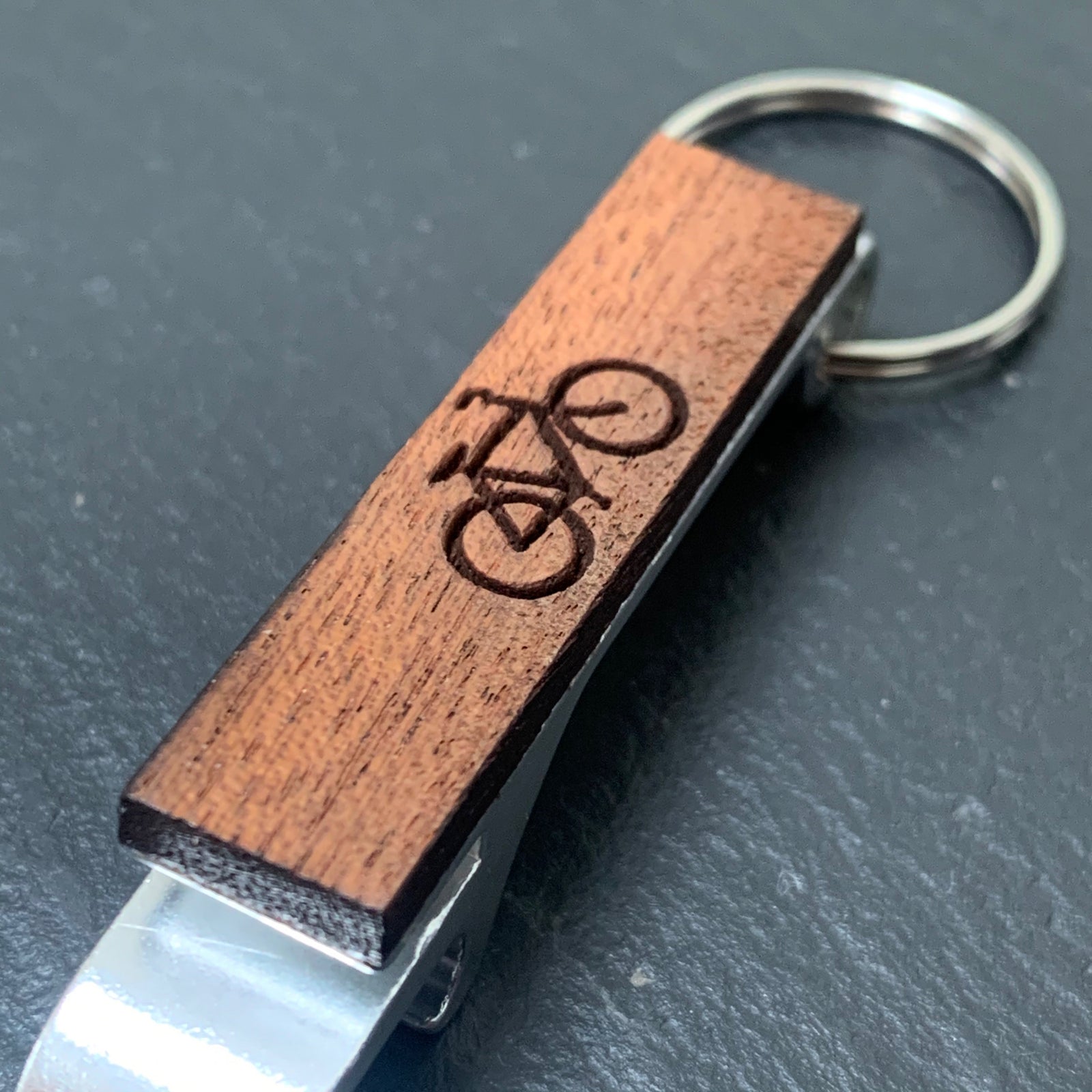 Bike Bottle Opener - Alloy - Wooden
