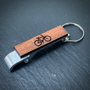 Bike Bottle Opener - Alloy - Wooden