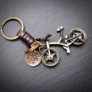 Mum's Keys Antique Bronze Mountain Bike Keyring