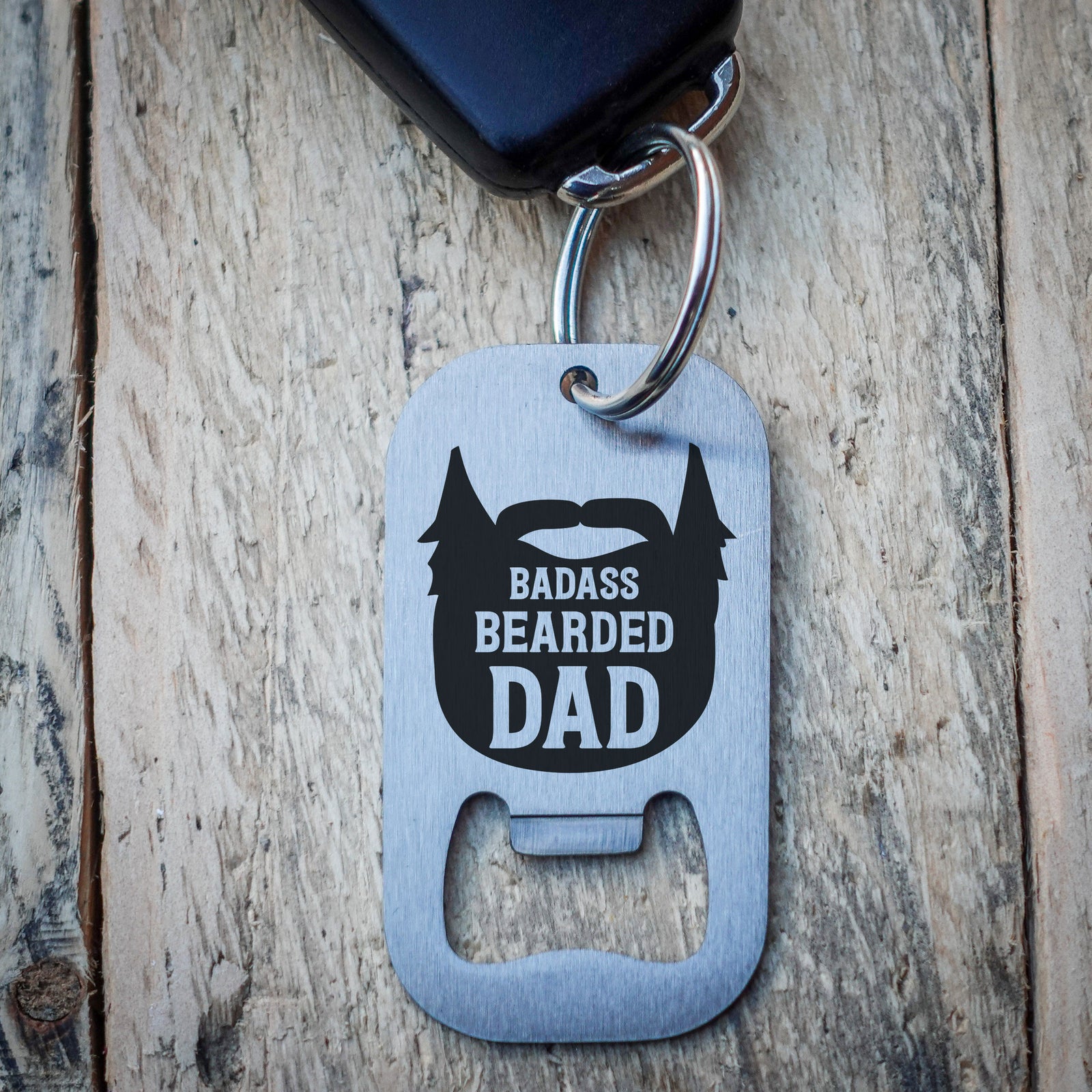 Badass Bearded Dad Funny Bottle Opener