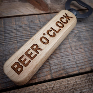 Beer O'Clock Wooden Bottle Opener