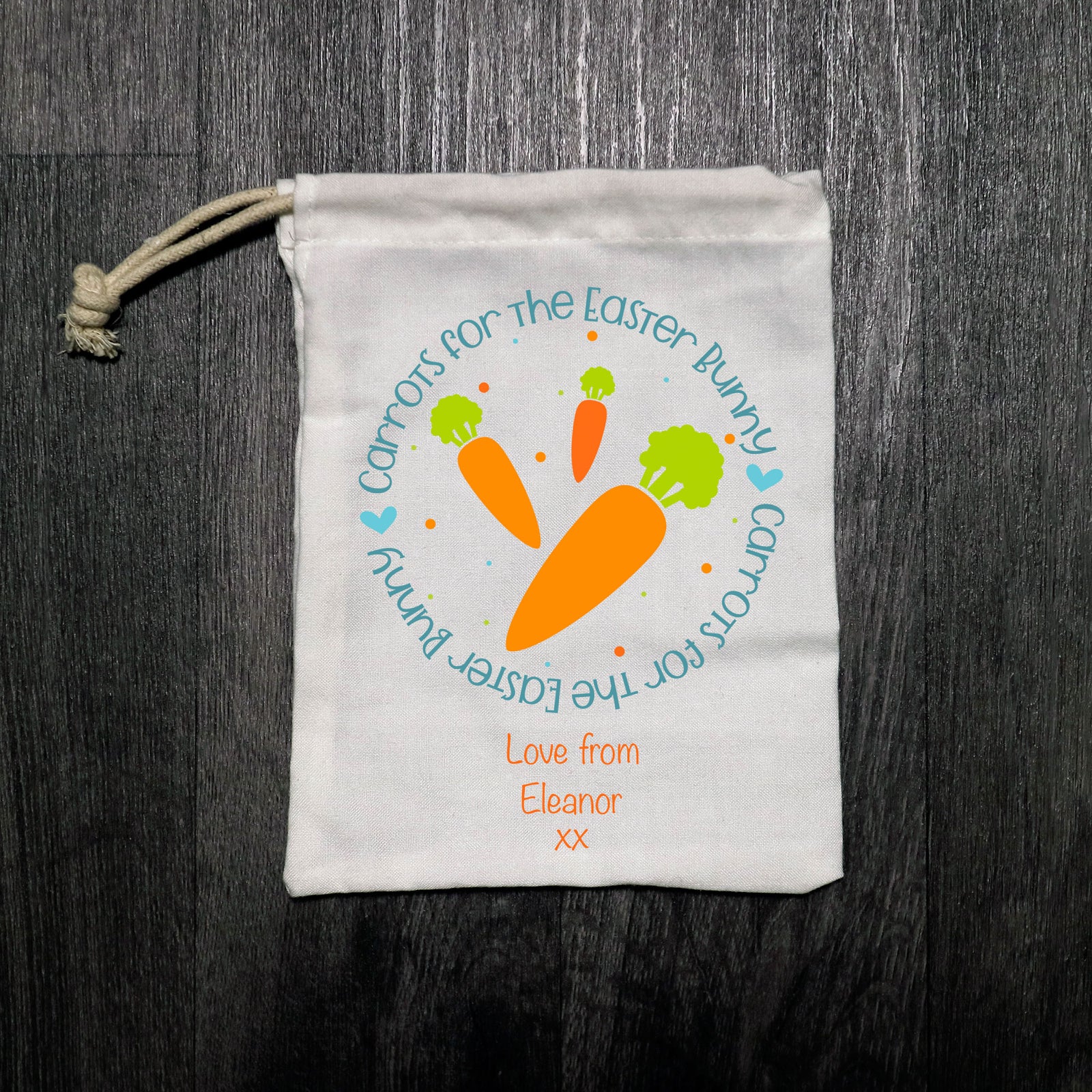 Personalised Carrots For The Easter Bunny Cloth Bags