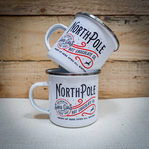 North Pole Hot Chocolate Enamel Mug