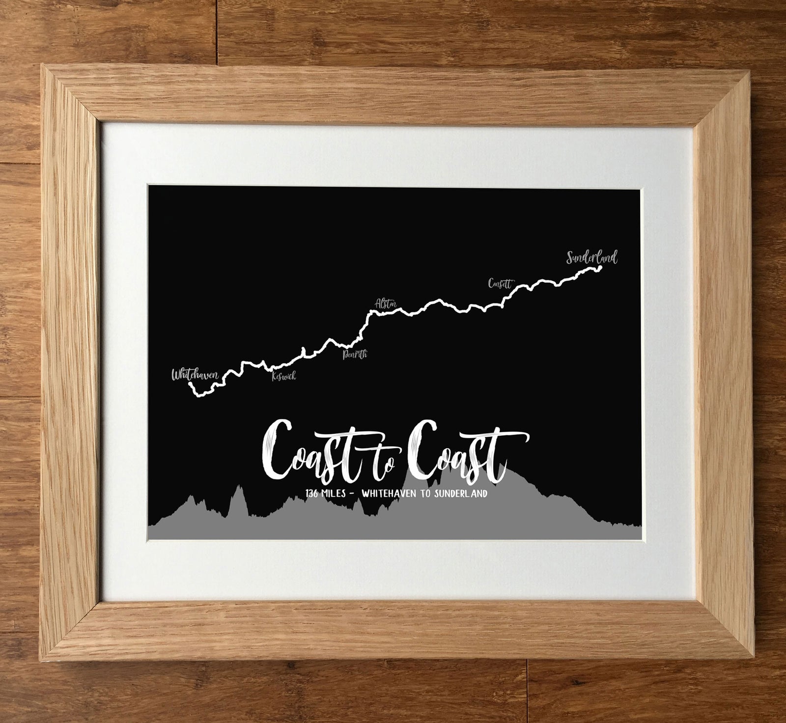 Coast To Coast (Whitehaven to Sunderland) Route Print