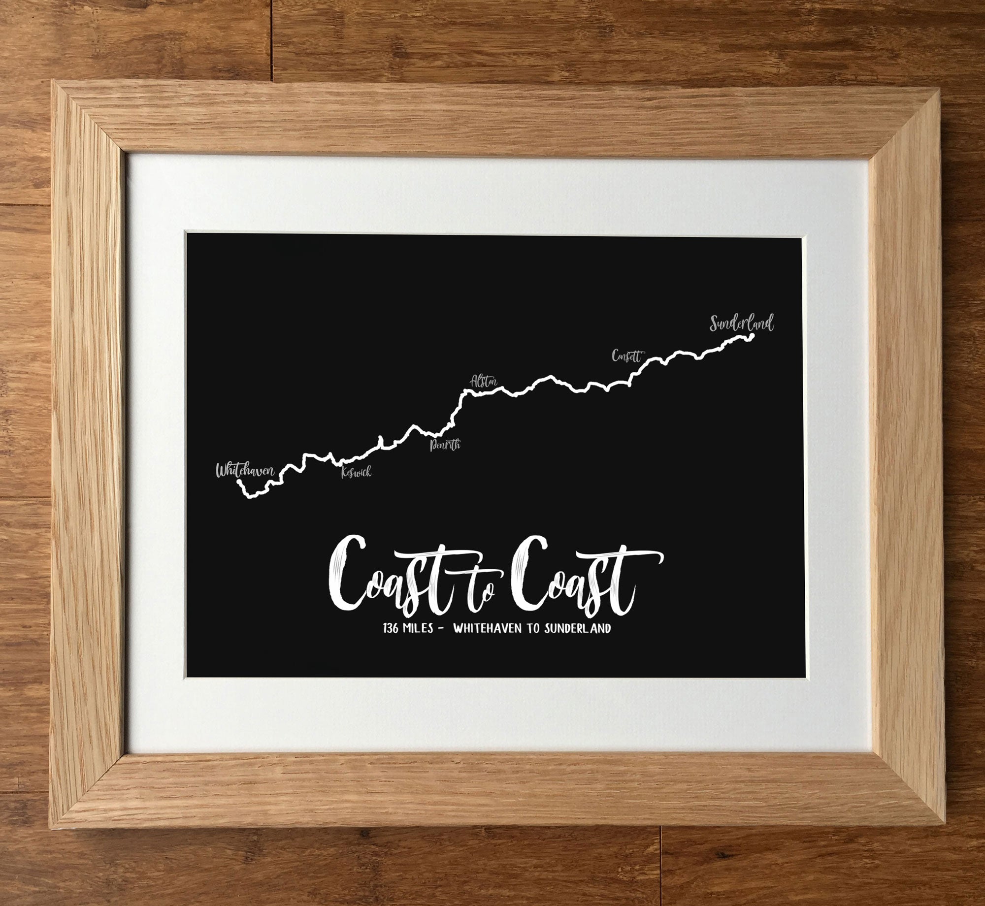 Coast To Coast (Whitehaven to Sunderland) Route Print