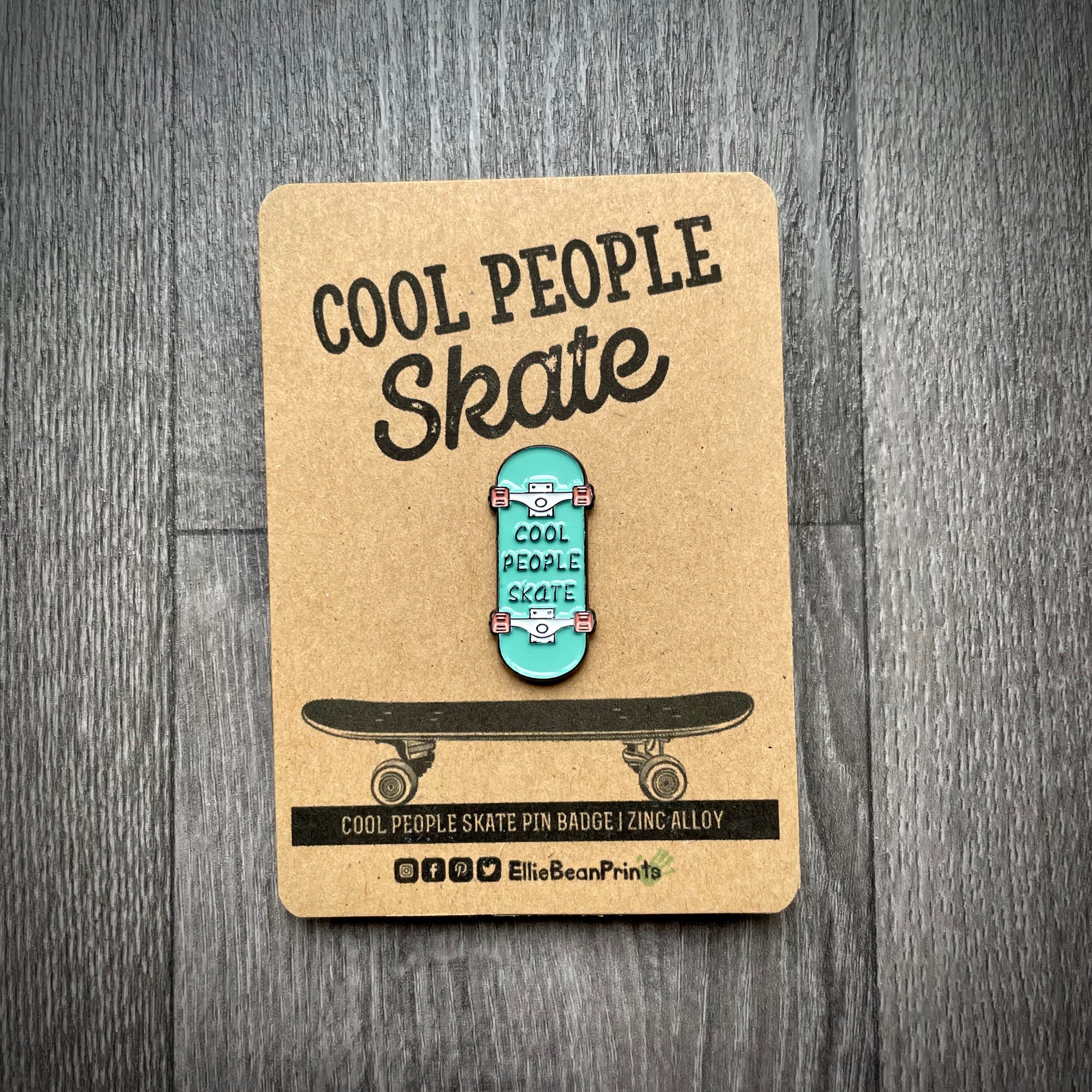 Cool People Skate Skateboard Enamel Pin Badge