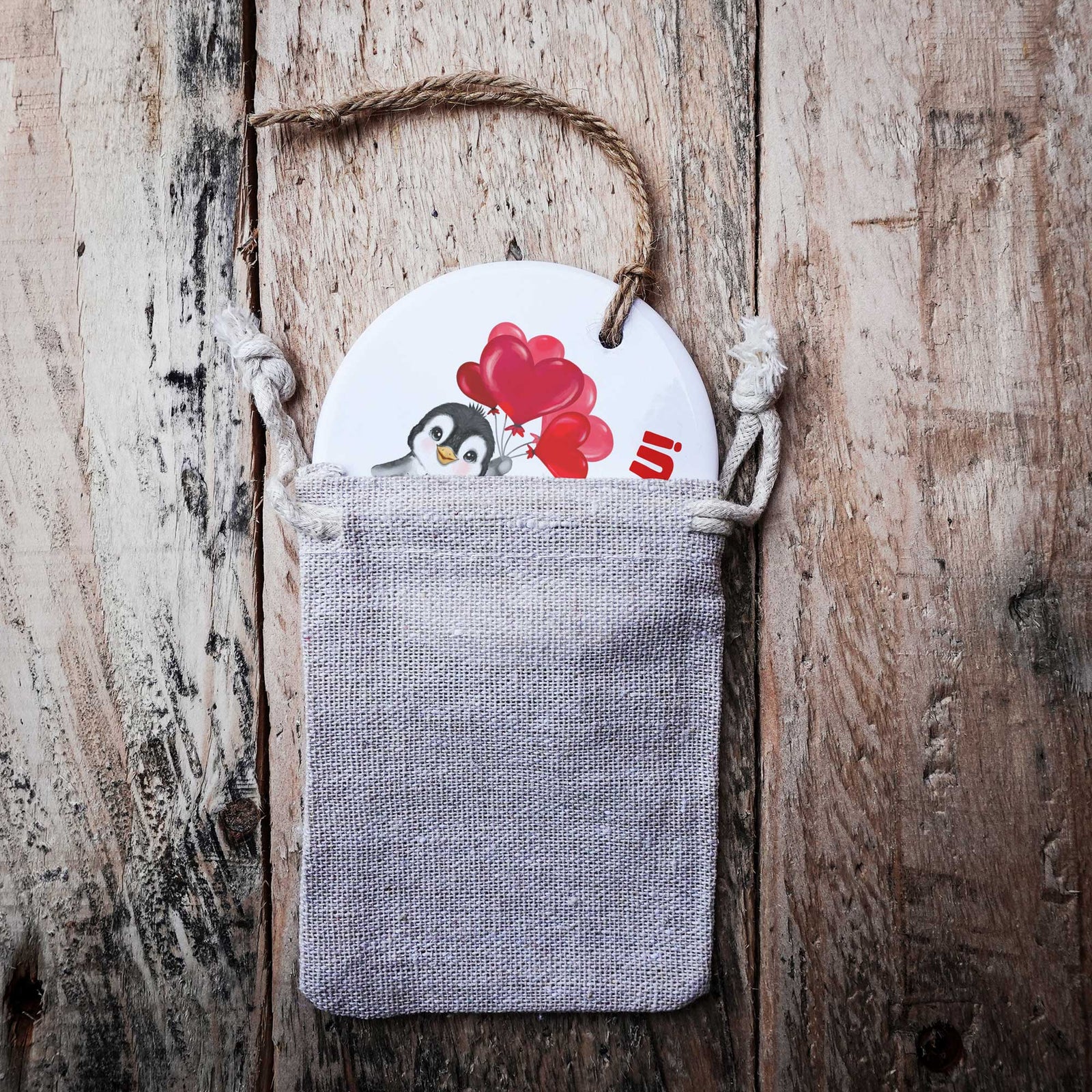 Cute Love You Penguin Hanging Ornament