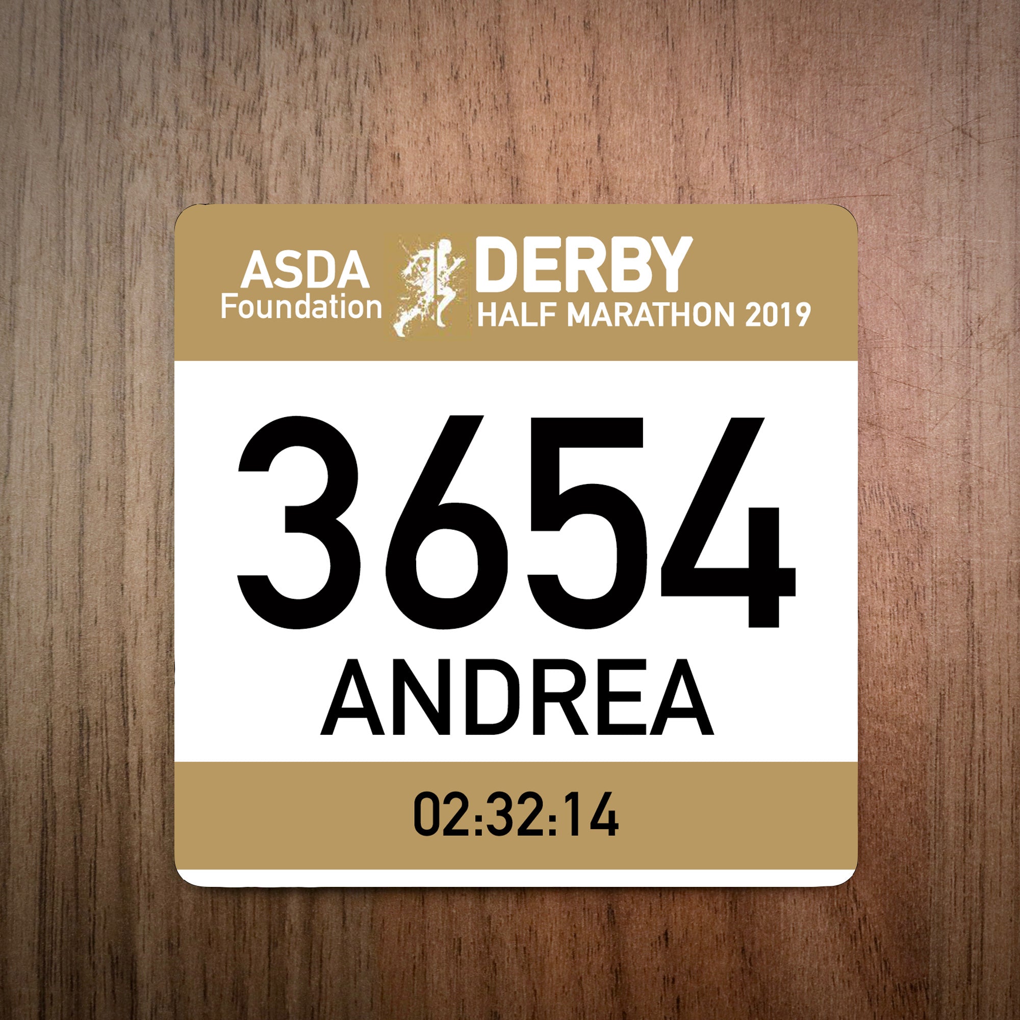Derby Half Marathon Bib Coaster
