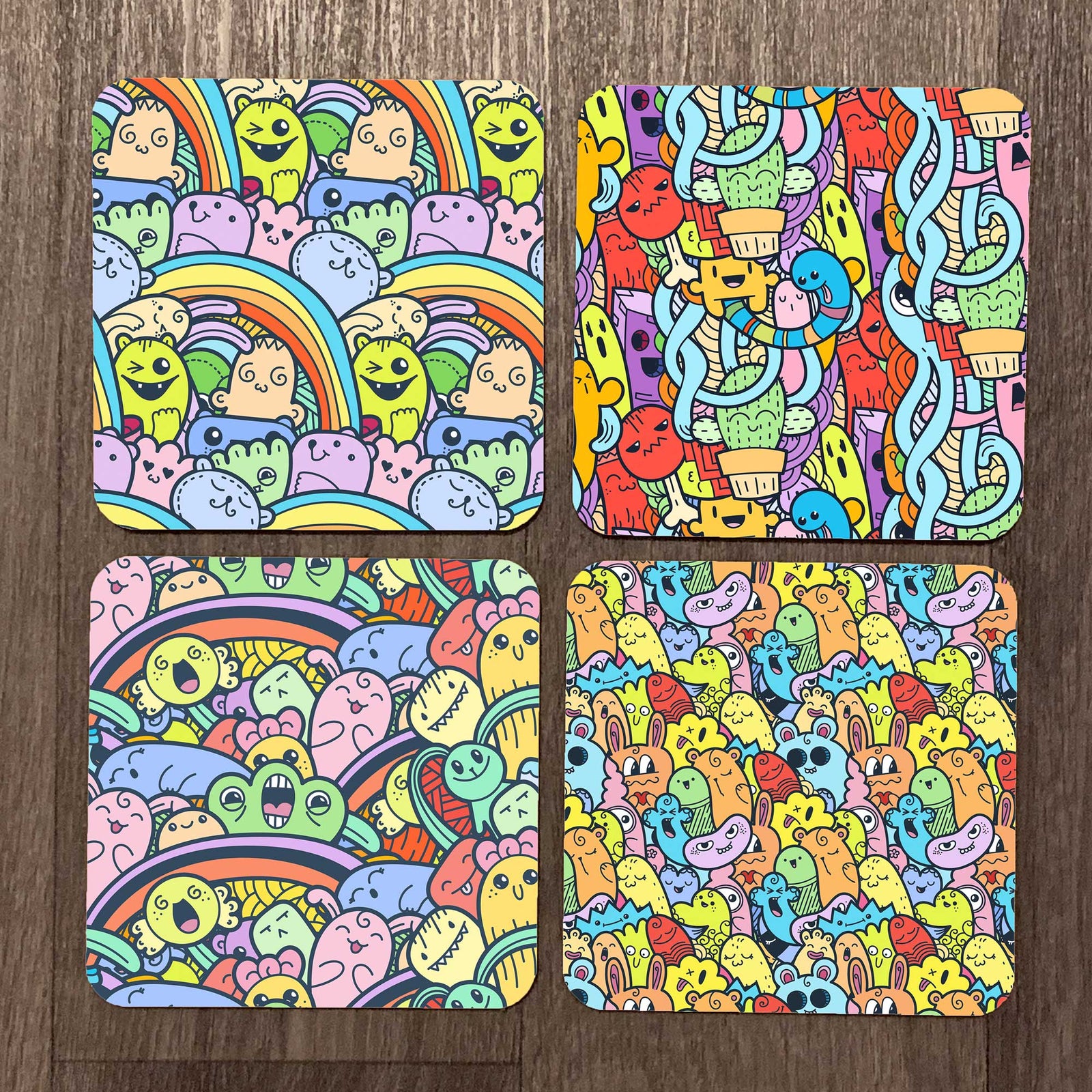 Doodle Monsters Coaster Set