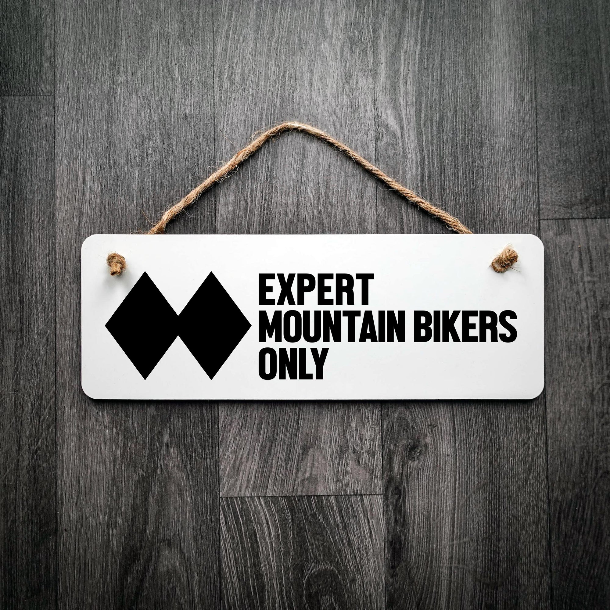Expert Mountain Bikers Only Double Black Diamond Sign