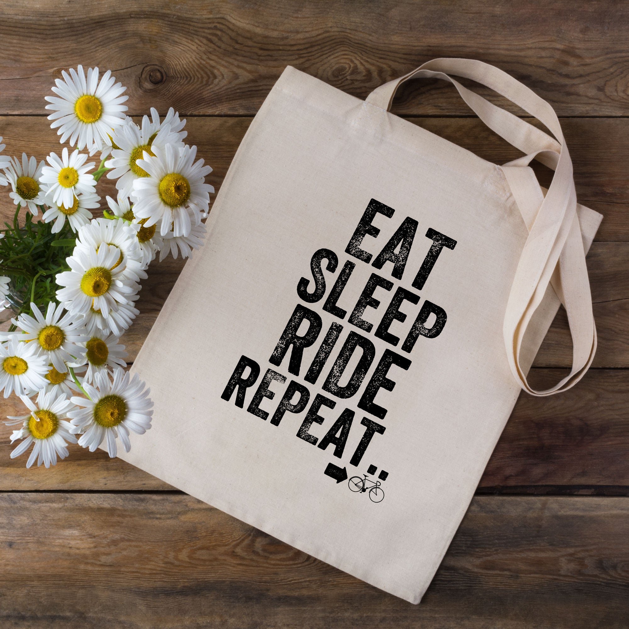 Eat Sleep Ride Repeat Cycling Tote Bag