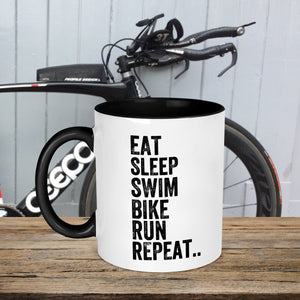Eat Sleep Swim Bike Run Repeat Triathlon Mug