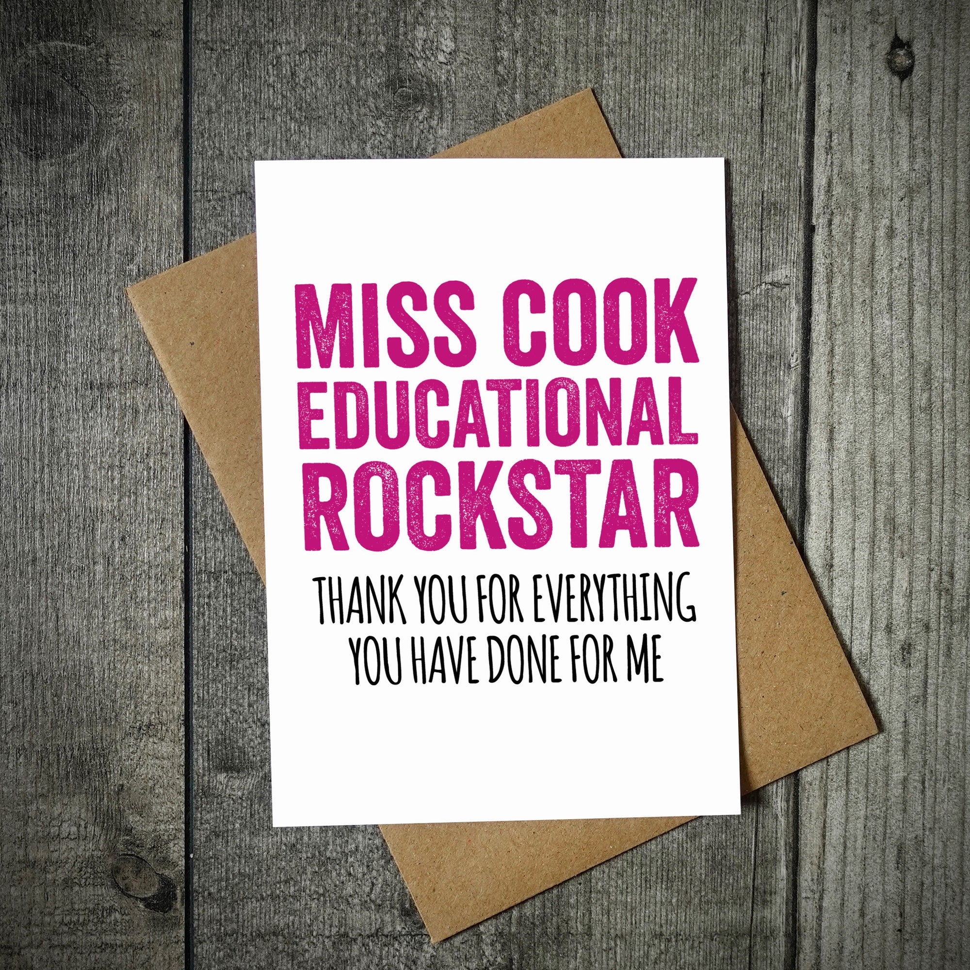 Educational Rockstar Teacher Card