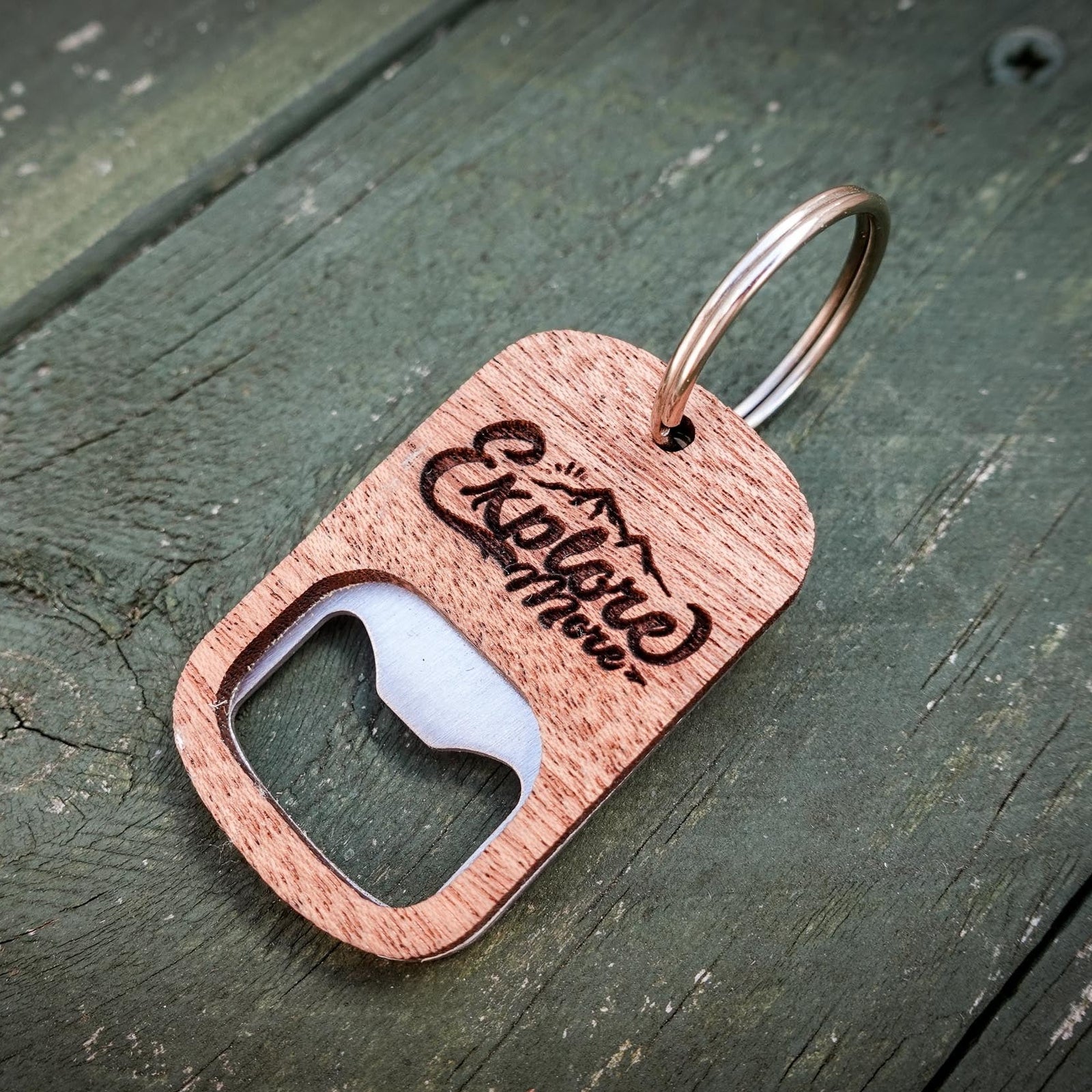 Explore More Mountains Bottle Opener Key Ring