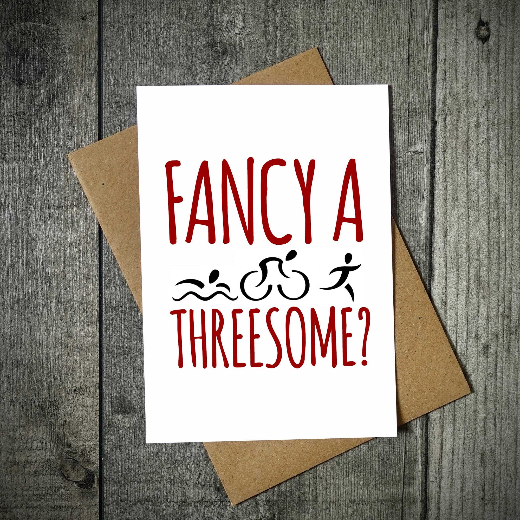Fancy A Threesome? Triathlon Valentine's Card