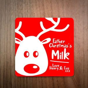 Santa's Milk/Beer Personalised Christmas Coaster