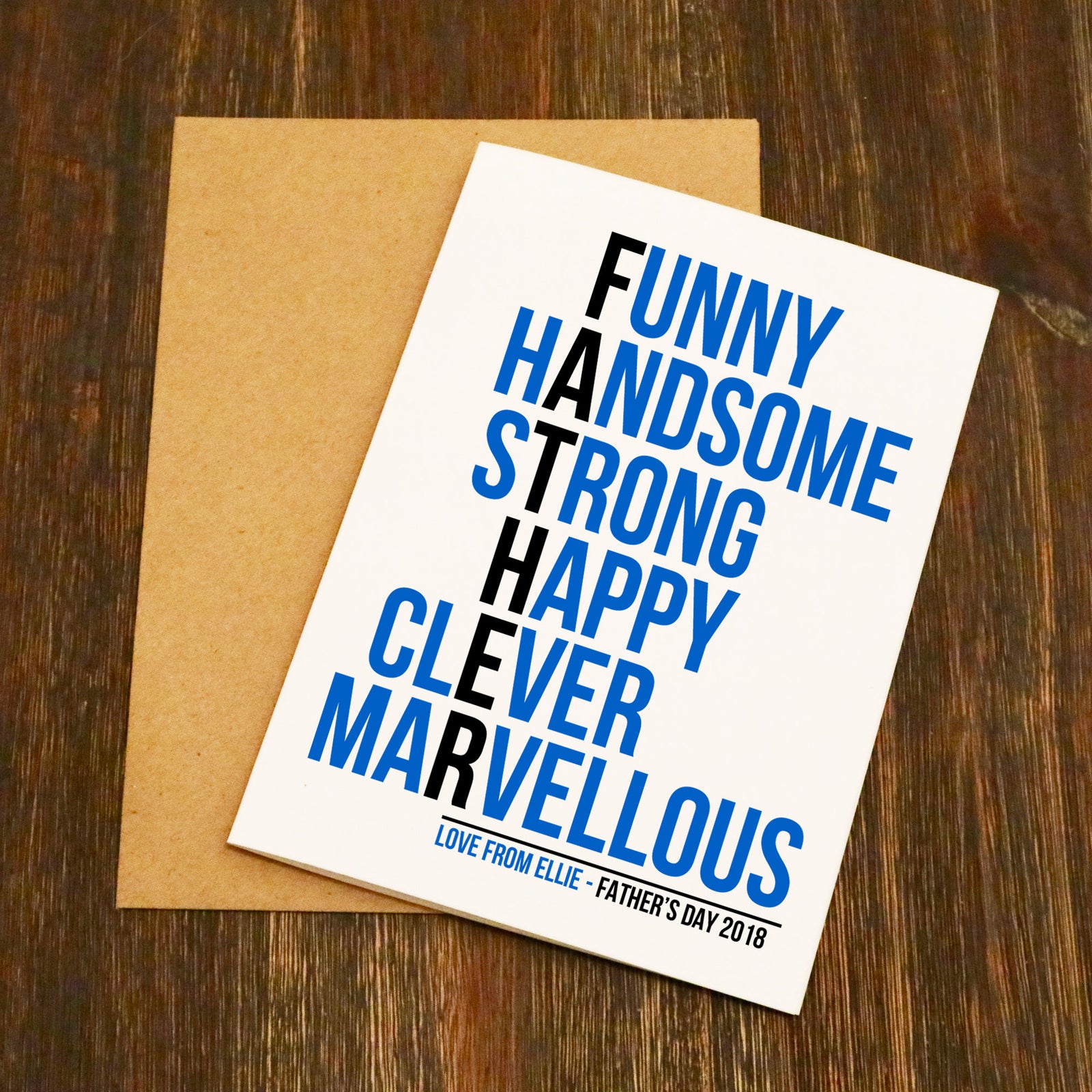 Father Word Art Father's Day Card