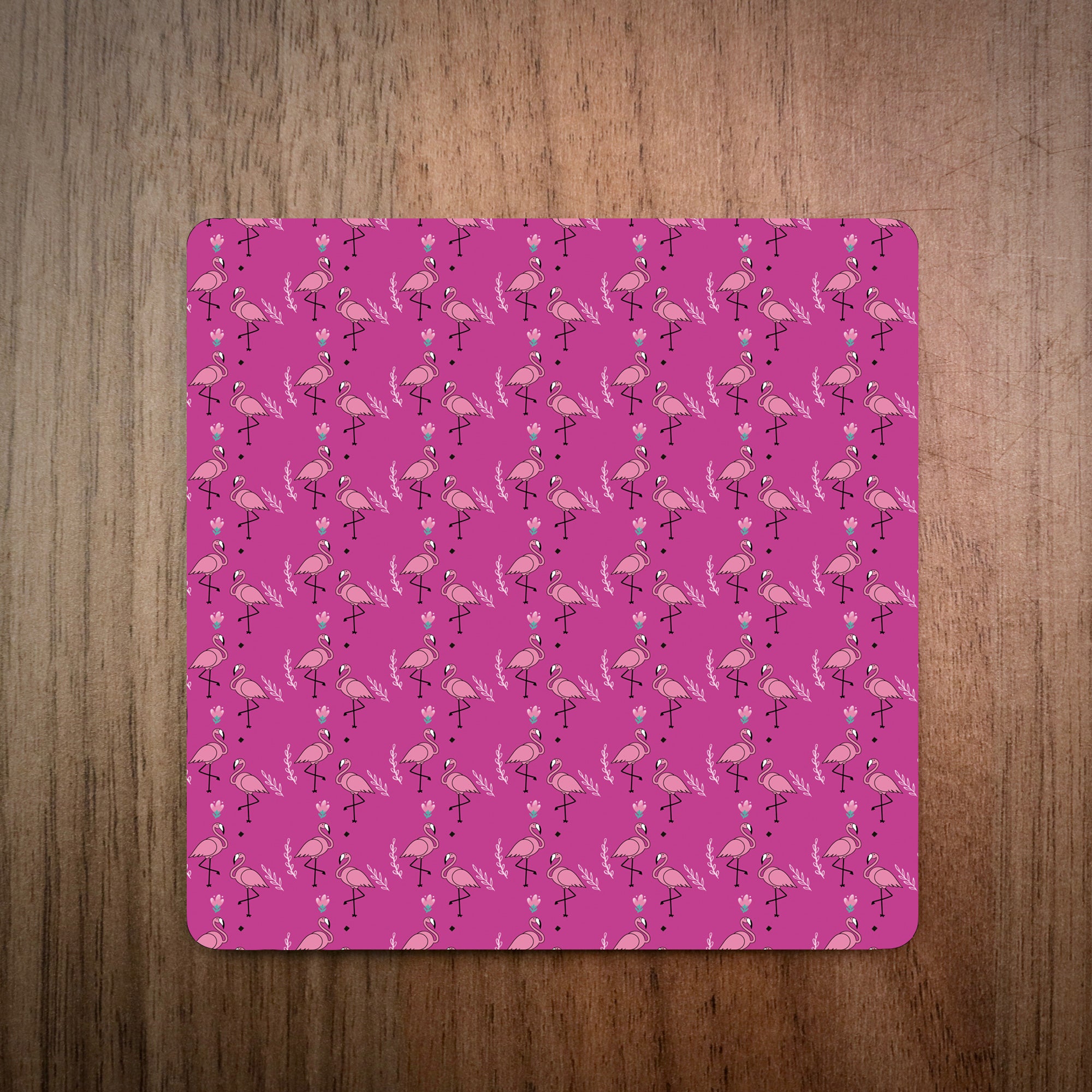 Flamingo Squiggles Coaster - Bright Pink