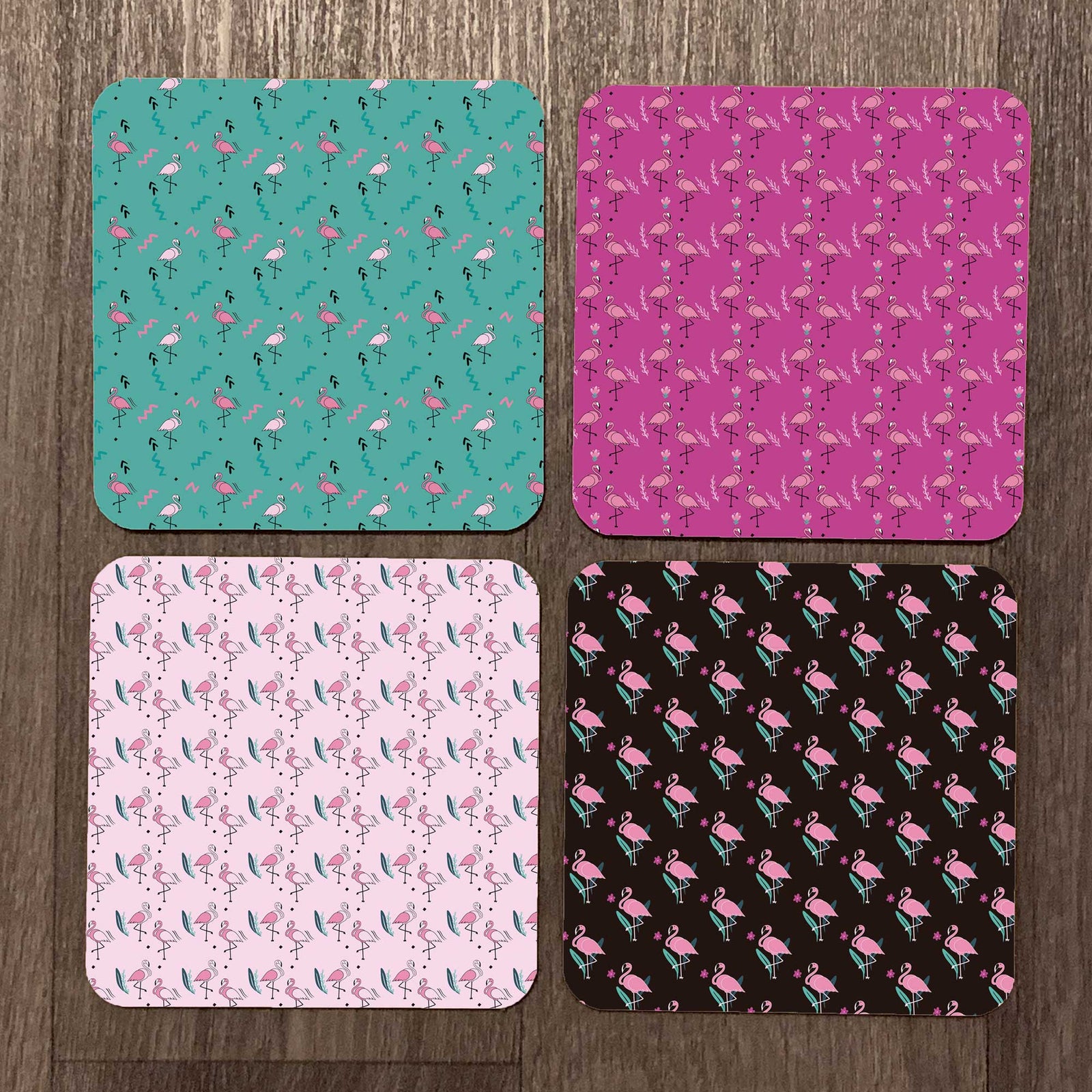 Flamingo Squiggles Coaster Set