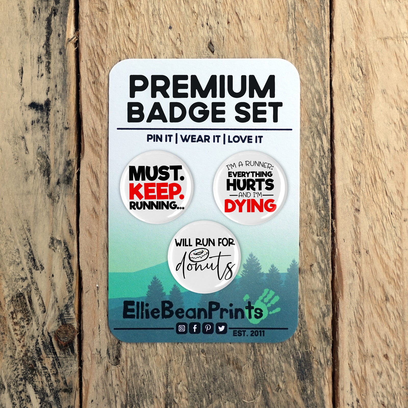 Running Mini Badge Set 1