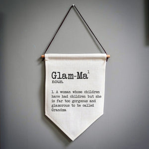 Glam-ma Dictionary Linen Pennant Flag